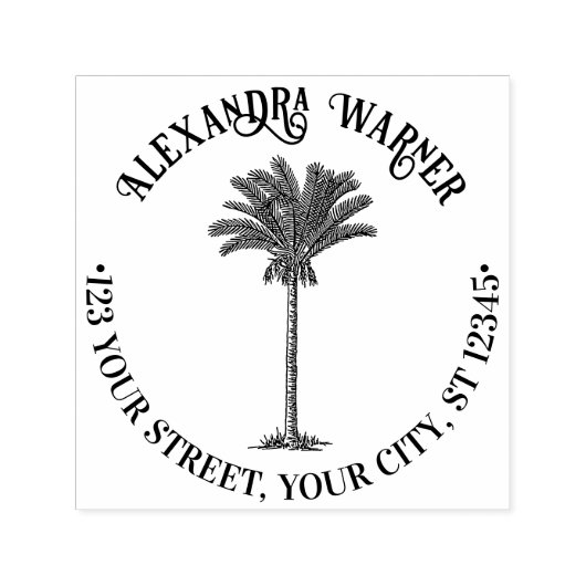リービデイトパームツリートロピカルネーム差出人住所 セルフインキングスタンプ (デザイン)