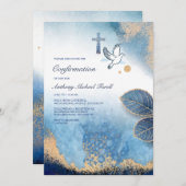 リービブルーフレーム宗教招待状2 招待状 (正面/裏面)