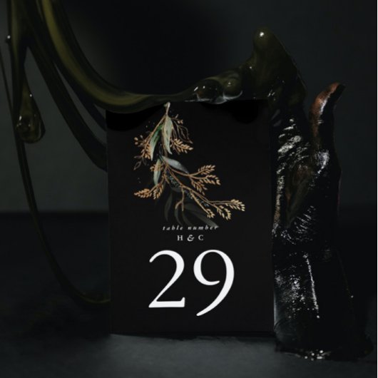 リービボタニカルユーカリモダンプレミアムブラック テーブルナンバー