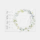 リービボタニカルリース月次ベビーマイルストーン フリースブランケット (正面(横))