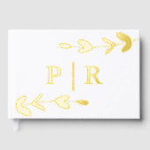 リービモノグラムの名前と日付結婚の数 ゲストブック (正面)