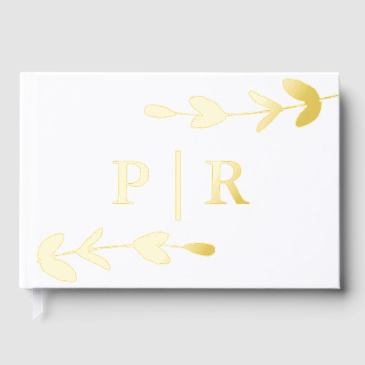 リービモノグラムの名前と日付結婚の数 ゲストブック (正面)