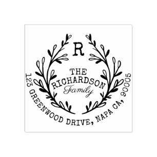 リービローレルブランチリースモノグラムファミリーアドレス ラバースタンプ