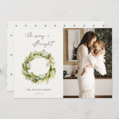 リービーウィンターリースメリーと明るいクリスマスフォト シーズンカード (正面/裏面)