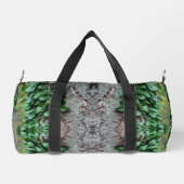リービーグリーンつる植物オンツリー鏡抽象芸術 ダッフルバッグ (裏面)