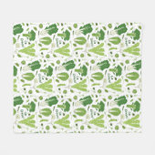 リービーグリーンズハッピーガーデンベジキュート野菜 フリースブランケット (正面(横))