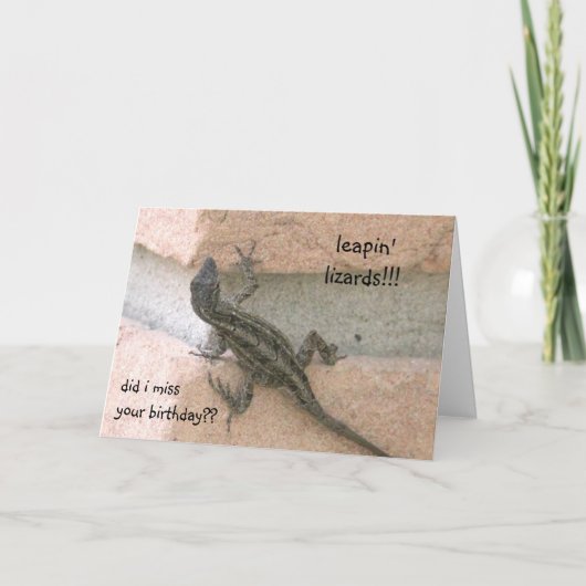 リーピンのトカゲ!!おもしろいベタ誕生日カード カード (正面)