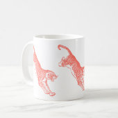 リーピングオレンジタイガースイラストレーションマグ コーヒーマグカップ (正面左)