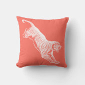 リーピングタイガーオレンジ装飾用クッション クッション (正面)