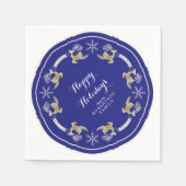 リーピングトナディアハッピーホリデーズスノーフレークパーティー スタンダードカクテルナプキン (正面)