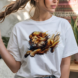 リーピングライオン大きな猫 Tシャツ