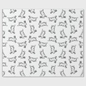 リーピングラビットキュートヴィンテージアーカスタムトBGカラー ラッピングペーパー (フラット)