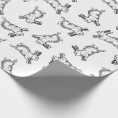 リーピングラビットキュートヴィンテージアーカスタムトBGカラー ラッピングペーパー (角)