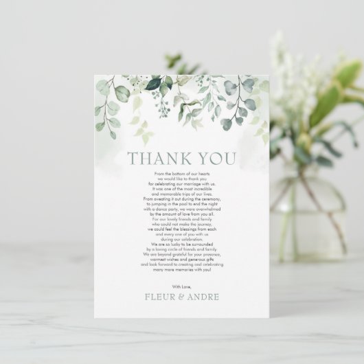 リーピーセージグリーンユーカリ庭園の結婚式 サンキューカード (スタンド正面)