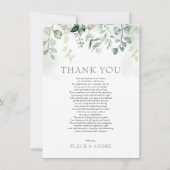 リーピーセージグリーンユーカリ庭園の結婚式 サンキューカード (正面)