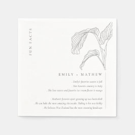 リーピーパームスケッチ白黒結婚のおもしろいファクト スタンダードカクテルナプキン