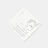 リーピーパームスケッチ白黒結婚のおもしろいファクト スタンダードカクテルナプキン (角)