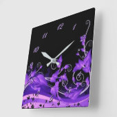 リーピープルつる植物ウォールクロック スクエア壁時計 (傾斜)