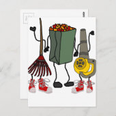 リーフおもしろいの吹ヤードワークの漫画のキャラクター ポストカード (正面/裏面)