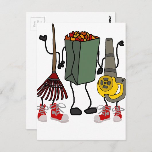 リーフおもしろいの吹ヤードワークの漫画のキャラクター ポストカード (正面/裏面)