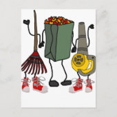 リーフおもしろいの吹ヤードワークの漫画のキャラクター ポストカード (正面)