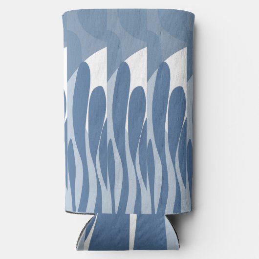 リーフおよびカーブ抽象芸術 スリム缶クーラー (裏面)