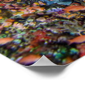 リーフで泳ぐ魚の群れ ポスター (角)