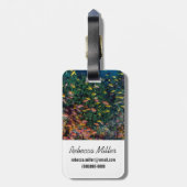 リーフで泳ぐ魚の群れ ラゲッジタグ (裏面縦)