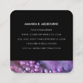 リーフとウォーターのビーズ | 野生生物写真 スクエア名刺 (裏面)