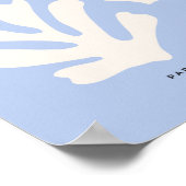 リーフとサンカットアウト抽象芸術シェイプパステルブルー ポスター (角)