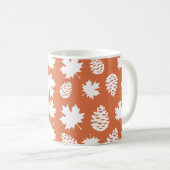 リーフとパインコーン コーヒーマグカップ (正面右)