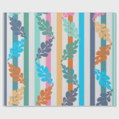 リーフとラインの折り返し紙 ラッピングペーパー (フラット)