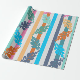 リーフとラインの折り返し紙 ラッピングペーパー