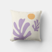 リーフと太陽カットアウト抽象芸術シェイプ黄色薄紫 クッション (正面)