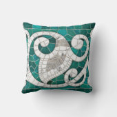 リーフと渦巻き大理石モザイクアート –  クッション (裏面)