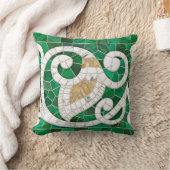 リーフと渦巻き大理石モザイクアート – クッション (ブランケット)