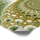 リーフと金ゴールド- Fractal Art ポスター (角)