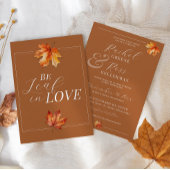 リーフに恋して 燃えるオレンジ ラスティックな秋のウェディング 招待状