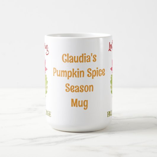 リーフのぞき取り秋葉の水の色をパーソナライズ コーヒーマグカップ (中央)