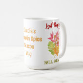 リーフのぞき取り秋葉の水の色をパーソナライズ コーヒーマグカップ (正面右)