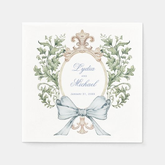 リーフのクレスト（弓あり） | 結婚s スタンダードカクテルナプキン (正面)