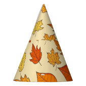リーフのコンセプト：秋のシンボルパターン パーティーハット (左)