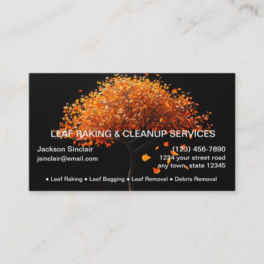 リーフのラッキングとクリーンアップ 名刺 (正面)