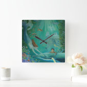 リーフの向こうからアトランティス スクエア壁時計 (ホーム)