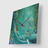 リーフの向こうからアトランティス スクエア壁時計 (傾斜)