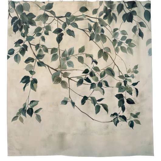 リーフぶら下がったの枝のシャワーカーテン シャワーカーテン (正面)