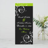 リーフを黒にスクロールし、緑色のメニュ結婚ーカード メニュー (スタンド正面)