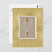 リーファー擦り切れたトップコート2ピーススーツ。1940年代 ポストカード (正面/裏面)