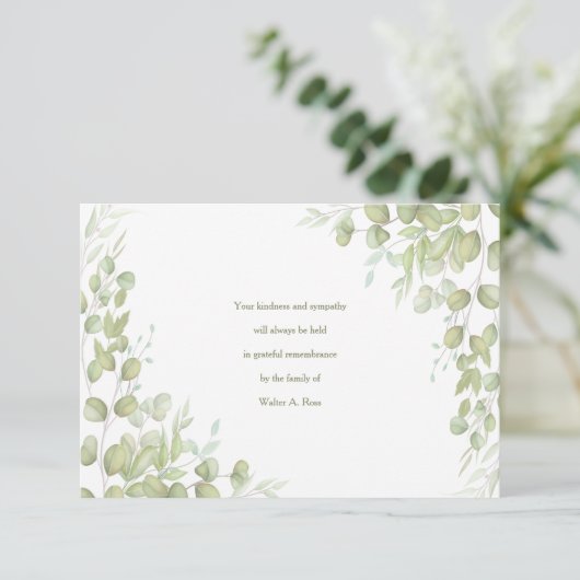 リーフアクセント悔やみや弔慰サンキューカード サンキューカード (スタンド正面)