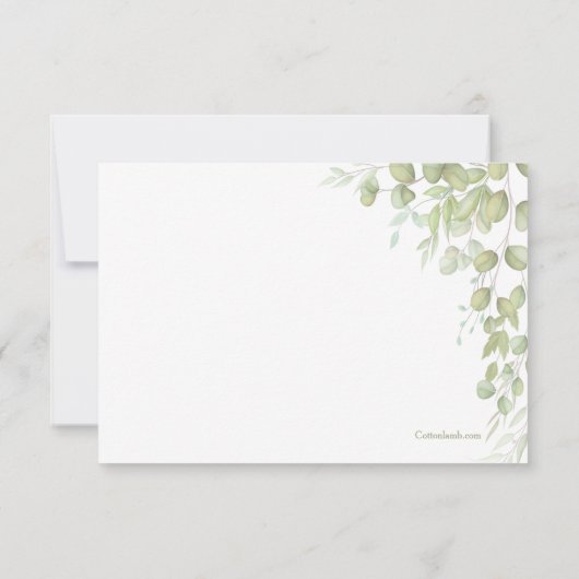 リーフアクセント悔やみや弔慰サンキューカード サンキューカード (裏面)